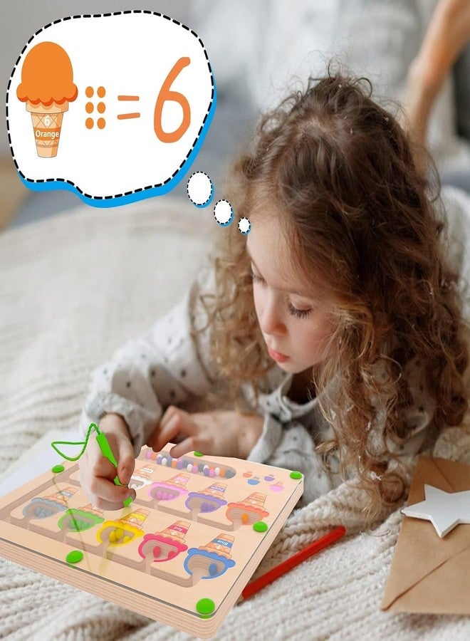 Fun4You Wooden Ice Cream Colour and Number Learning Board, Montessori Magnetic Educational Toy for Kids, Age 3+ - Image 3